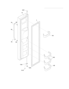 Freezer Door Diagram and Parts List for DGUS2635LP2  Frigidaire Refrigerator