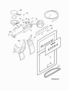 Ice & Water Dispenser Diagram and Parts List for FFHS2622MBMA  Frigidaire Refrigerator