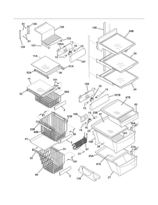 Shelves Diagram and Parts List for FPHC2399KF6  Frigidaire Refrigerator