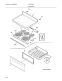 TOP/DRAWER Diagram and Parts List for CGEF3032KWC  Frigidaire Range