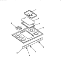 COOKTOP, KNOBS Diagram and Parts List for GG46CL0  Frigidaire Range