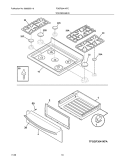 TOP/DRAWER Diagram and Parts List for FGGF3041KFC  Frigidaire Range