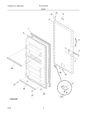 DOOR Diagram and Parts List for FFU14FC4CW3  Frigidaire Freezer