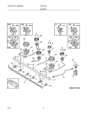 BURNER Diagram and Parts List for E36GC76GPS2  Electrolux Cooktop