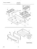 TOP/DRAWER Diagram and Parts List for LGGF3043KFK  Frigidaire Range