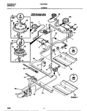 BURNER Diagram and Parts List for FGF378WCCD  Frigidaire Range