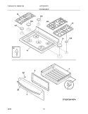 TOP/DRAWER Diagram and Parts List for LGGF3042KFC  Frigidaire Range