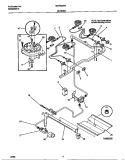 BURNER Diagram and Parts List for MGF333SEWC  Frigidaire Range
