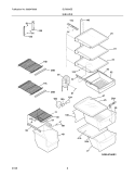 SHELVES Diagram and Parts List for GLRS64ZEB8  Frigidaire Refrigerator