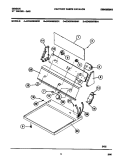 CONSOLE, CONTROLS, TOP PANEL Diagram and Parts List for GDG336RBD1  Gibson Dryer
