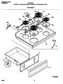 TOP / DRAWER Diagram and Parts List for MFF351BCWC  Frigidaire Range
