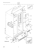 CABINET Diagram and Parts List for FSC23F7HW4  Frigidaire Refrigerator