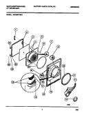 DOOR, FRONT PANEL, LINT FILTER Diagram and Parts List for WDG547PBS1  Frigidaire Dryer