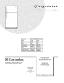 COVER Diagram and Parts List for FRT21KG3DW0  Frigidaire Refrigerator