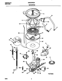 MOTOR / TUB Diagram and Parts List for MWX233RES4  Frigidaire Washer