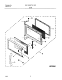 DOOR Diagram and Parts List for GLMV168KS2  Frigidaire Microwave