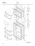 DOOR Diagram and Parts List for FRT21P5AB8  Frigidaire Refrigerator
