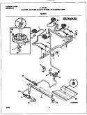BURNER Diagram and Parts List for FLF334BGDE  Frigidaire Range