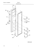 FREEZER DOOR Diagram and Parts List for FRS6LE4FBB  Frigidaire Refrigerator