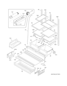 Shelves Diagram and Parts List for FPBC2277RF2  Frigidaire Refrigerator