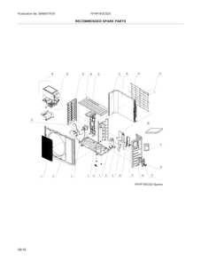 Recommended Spare Parts Diagram and Parts List for FFHP183CS20  Frigidaire Air Conditioner