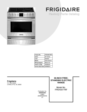 01 - COVER SHEET Diagram and Parts List for FPEH3077RFE  Frigidaire Range