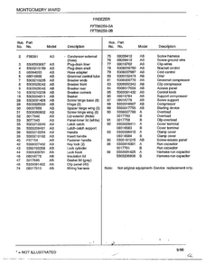 Freezer Page 2 Diagram and Parts List for 86259-0A  Frigidaire Freezer