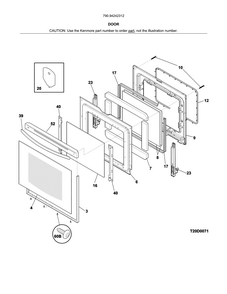Door Diagram and Parts List for 79094242312  Kenmore Range