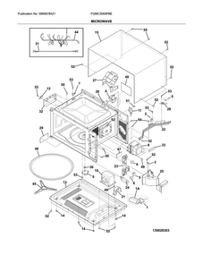 Microwave Diagram and Parts List for FGMC3065PBE  Frigidaire Microwave Oven Combo