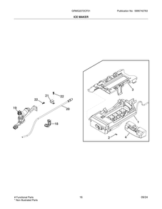 Ice Maker Diagram and Parts List for GRMG2272CF01  Frigidaire Refrigerator