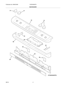 Backguard Diagram and Parts List for CGDS3065PFK  Frigidaire Range