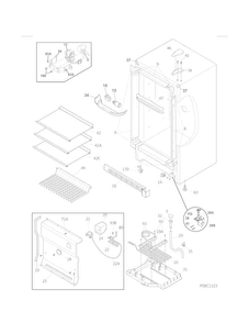 Cabinet Diagram and Parts List for 25370722410  Kenmore Refrigerator