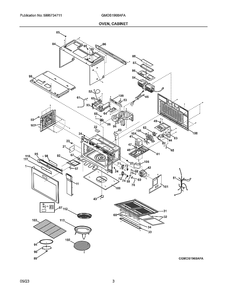 Cabinet, Oven Diagram and Parts List for GMOS1968AFA  Frigidaire Air Conditioner