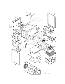 Body Diagram and Parts List for FEF376CJBA  Frigidaire Range
