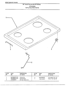 30" Electric Range/top/related Parts Diagram and Parts List for 4420A  Frigidaire Range