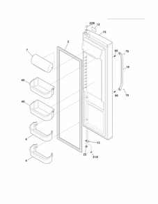 Refrigerator Door Diagram and Parts List for FGUS2637LE2  Frigidaire Refrigerator