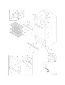 Cabinet Diagram and Parts List for FFFU14M1QWC  Frigidaire Freezer