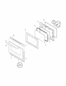 Door Diagram and Parts List for 79073033310  Kenmore Range