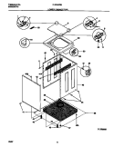 LOWER CABINET / TOP Diagram and Parts List for FLXE52RBT5  Frigidaire Washer Dryer Combo