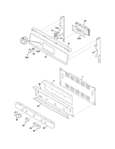 Backguard Diagram and Parts List for FGGF305MKFP  Frigidaire Range