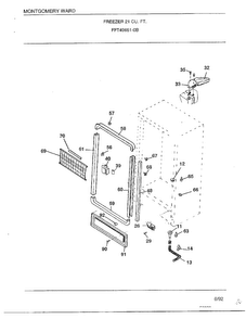 Freezer 21 Cubic Feet Page 3 Diagram and Parts List for 49651-0B  Frigidaire Freezer