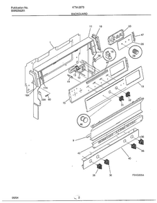 Backguard Diagram and Parts List for 2873  Frigidaire Range