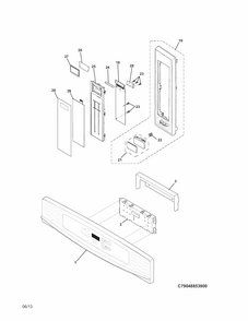 Control Panel Diagram and Parts List for 79048853901  Kenmore Microwave