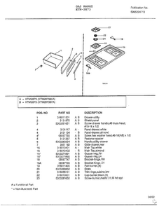 Gas Range Page 10 Diagram and Parts List for 2873  Frigidaire Range