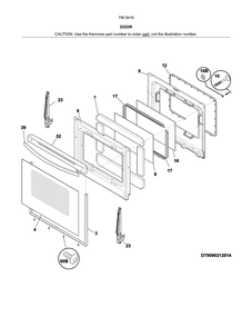 Door Diagram and Parts List for 79094184311  Kenmore Range