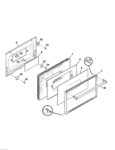 Door Diagram and Parts List for TGF645WFD2  Tappan Range