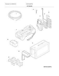 Ice Maker Diagram and Parts List for DGHF2360PF9A  Frigidaire Refrigerator