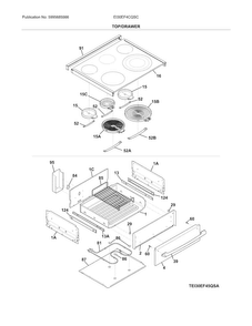 Top/drawer Diagram and Parts List for EI30EF4CQSC  Electrolux Range