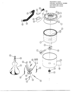 Tubs And Water Inlet Diagram and Parts List for 6504A  Frigidaire Washer