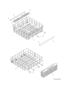 Racks Diagram and Parts List for FFID2423RS3B  Frigidaire Dishwasher